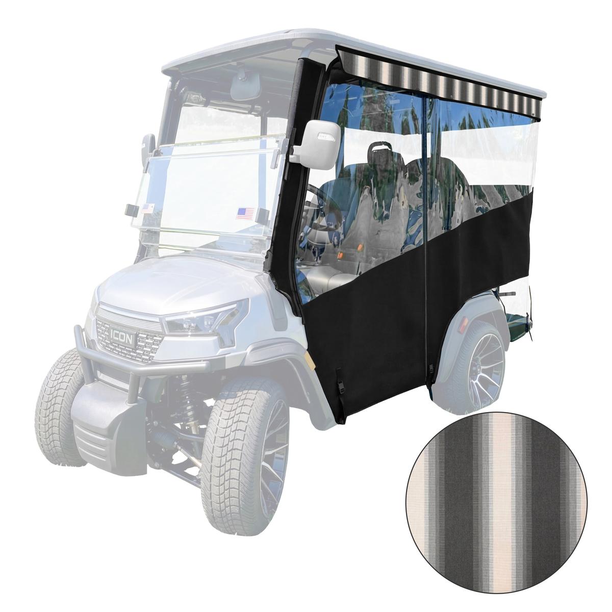 RedDot 4-Passenger Black Track Style Enclosure with Colonnade Stone Valance for ICON i40X (Years 2026-Up)