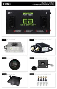 EZGO Freedom RXV with Metal Battery Tray Eco Lithium 70v 105Ah Battery Bundle