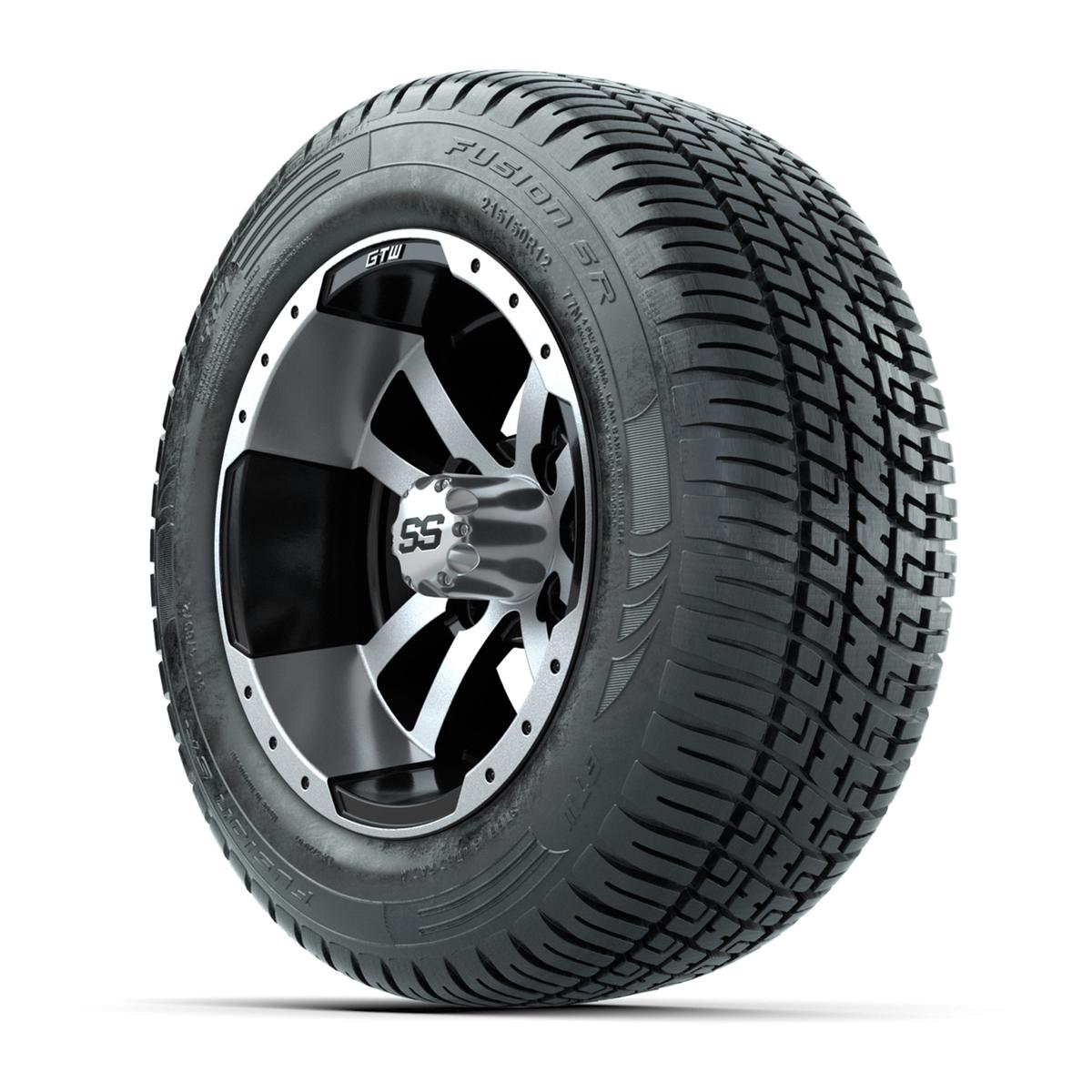 Set of (4) 12 in GTW Storm Trooper Wheels with 215/50-R12 Fusion S/R Street Tires