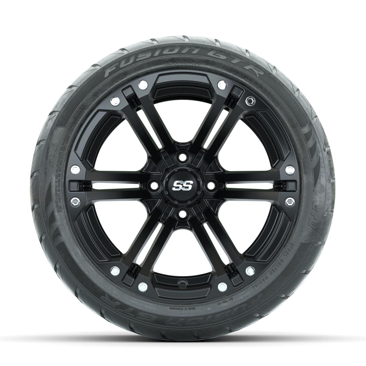 GTW Specter Matte Black 14 in Wheels with 225/40-R14 Fusion GTR Street Tires – Full Set
