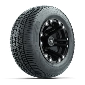 GTW Specter Matte Black 10 in Wheels with 205/50-R10 Fusion S/R Radial Steel Belt Street Tires – Full Set