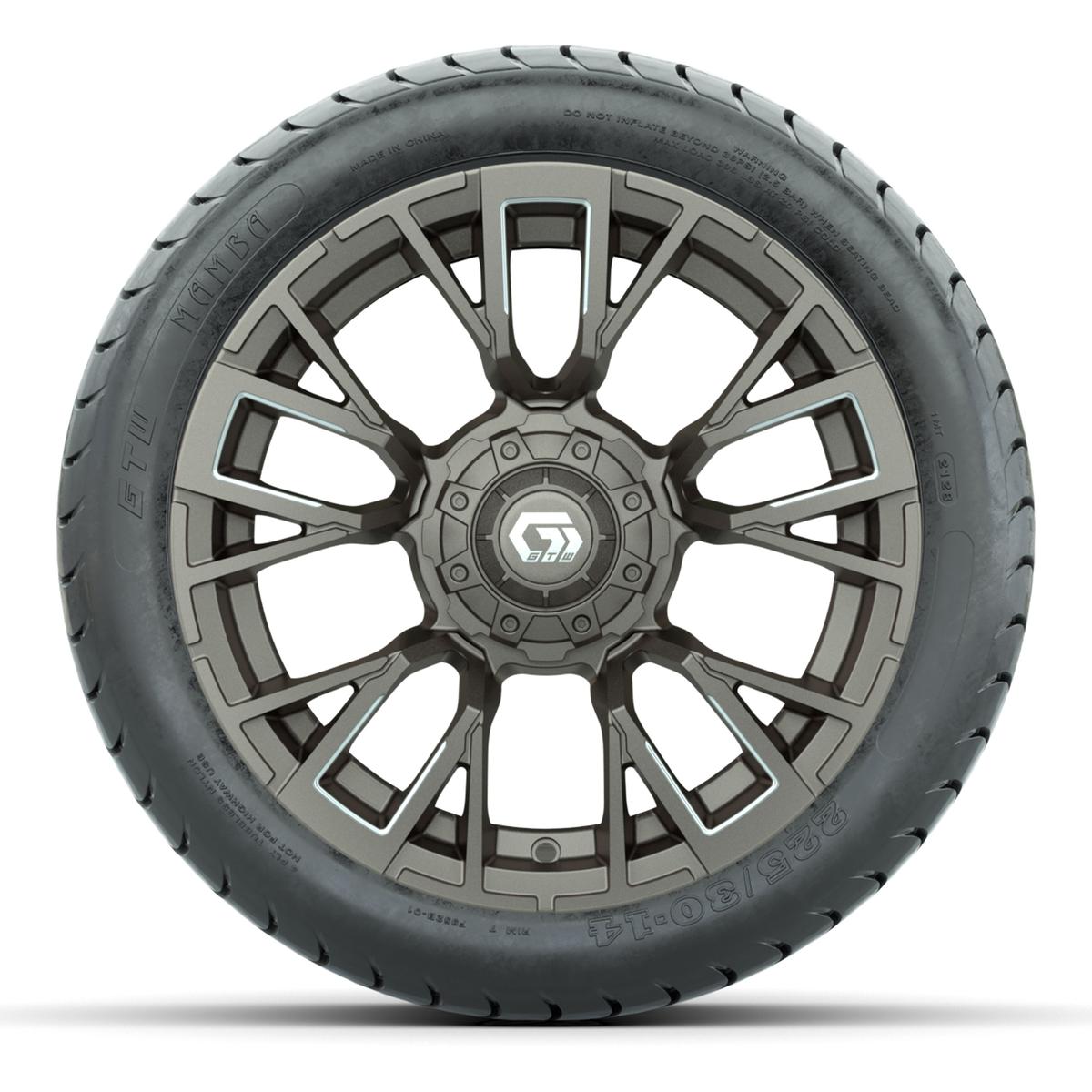 GTW Vandal Bronze/Machined 14 in Wheels with 225/30-14 Mamba Street Tires – Full Set