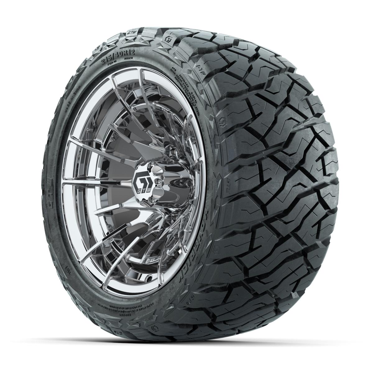 GTW Boost Chrome 12 in Wheels with 215/40-R12 Maverick Low-Profile All-Terrain Tires – Full Set