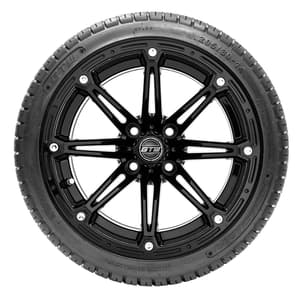 14” GTW Element Matte Black Wheels with 19” Fusion Street Tires – Set of 4