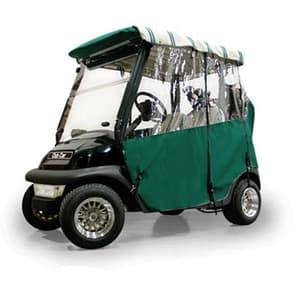 Forest Green Sunbrella 3-Sided Custom Over-The-Top Enclosure - Fits Club Car DS 1982-1999