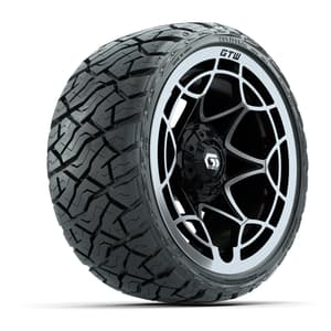 GTW Nexus Gloss Black/Silver 14 in Wheels with 205/35-R14 Maverick Low-Profile All-Terrain Tires – Full Set