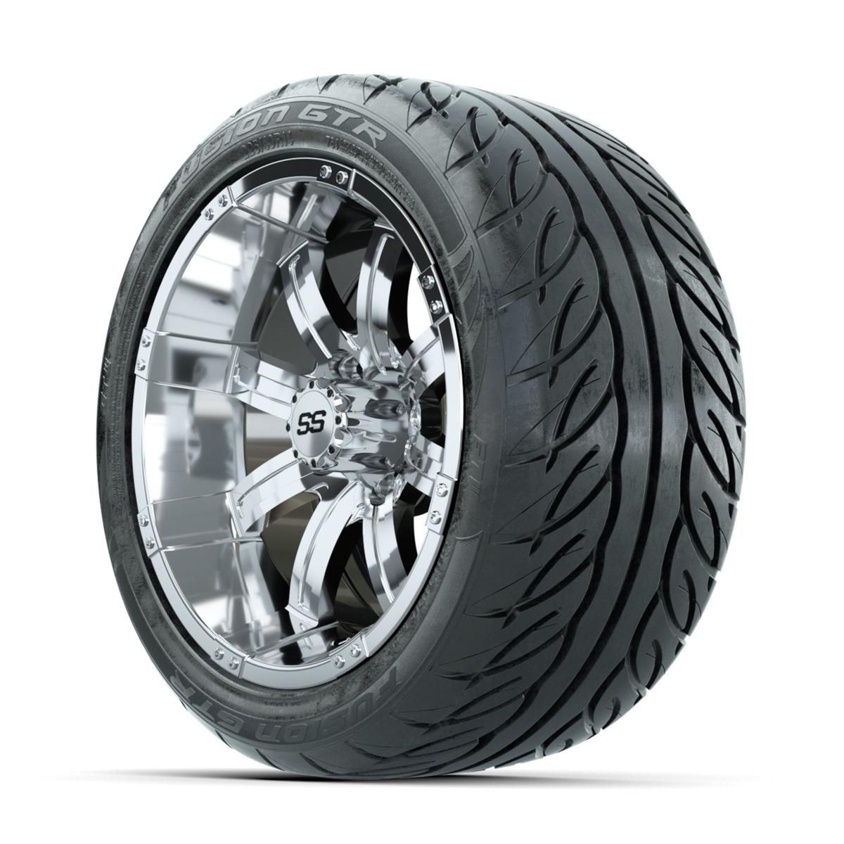 GTW Tempest Chrome 14 in Wheels with 225/40-R14 Fusion GTR Street Tires – Full Set