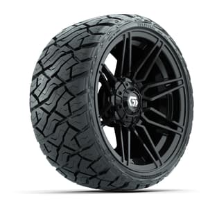 GTW Stealth Gloss Black 14 in Wheels with 205/35-R14 Maverick Low-Profile All-Terrain Tires – Full Set