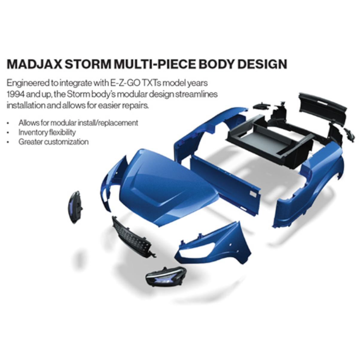 MadJax&reg; Storm Body Kit for EZGO TXT – Silver Metallic