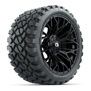 Set of (4) 15 in GTW® Stellar Black Wheels with 23x10-R15 Nomad All-Terrain Tires