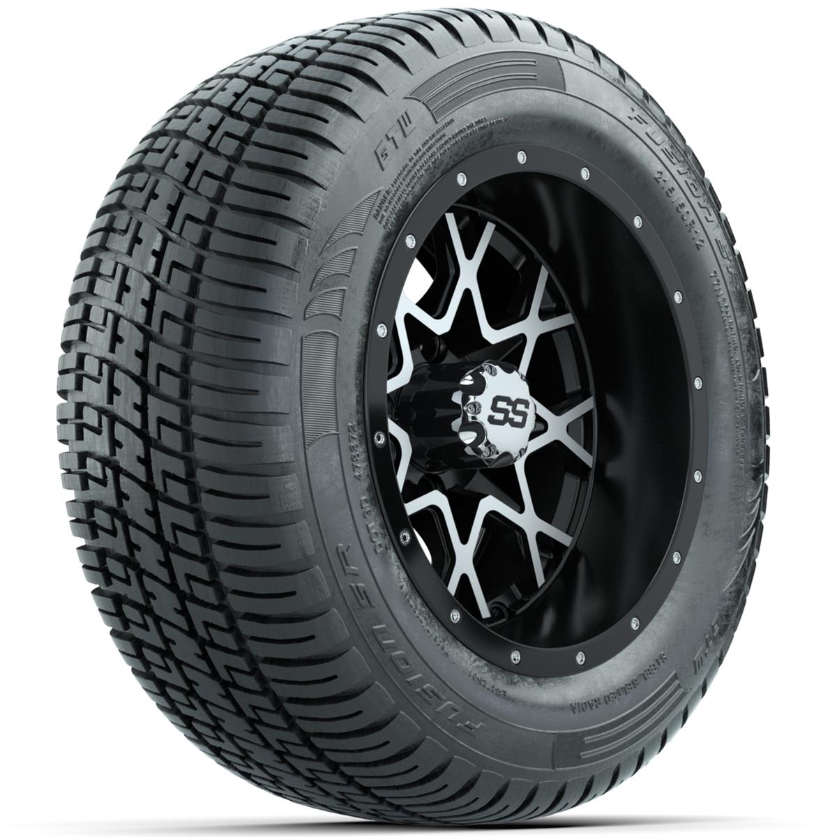 Set of (4) 12 in GTW Vortex Wheels with 215/50-R12 Fusion S/R Street Tires