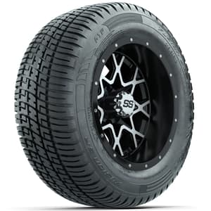 Set of (4) 12 in GTW Vortex Wheels with 215/50-R12 Fusion S/R Street Tires