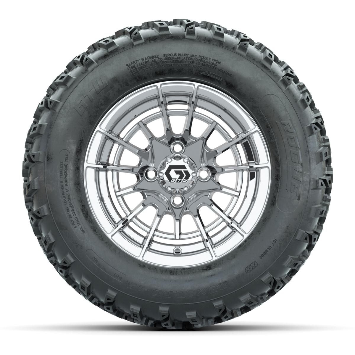 GTW&reg; Boost Chrome 12 in Wheels with 23X10.00-12 Rogue All-Terrain Tires – Full Set