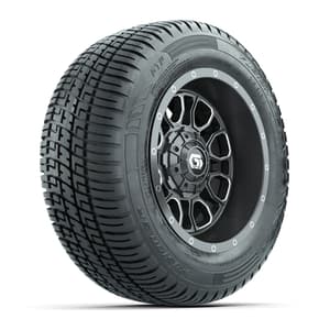 GTW Volt Gunmetal/Machined 12 in Wheels with 215/50-R12 Fusion S/R Street Tires - Full Set