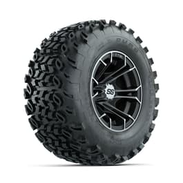 GTW Spyder Machined/Matte Grey 10 in Wheels with 20x10-10 Duro Desert All Terrain Tires – Full Set