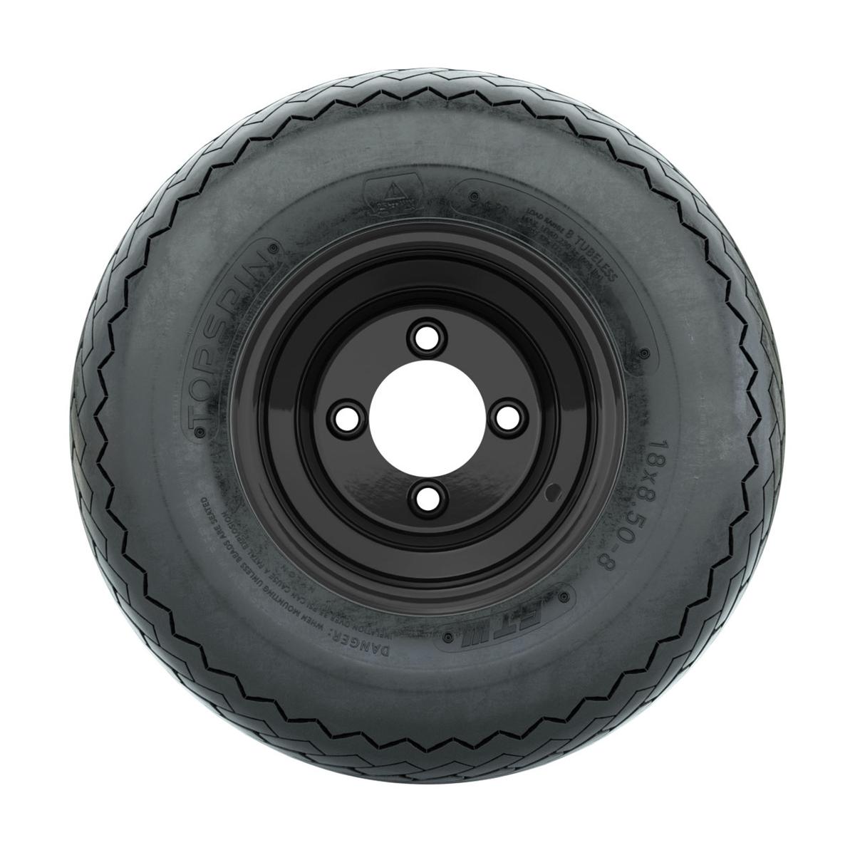 8” GTW&reg; Topspin Tire & Black Steel Wheel Assembly