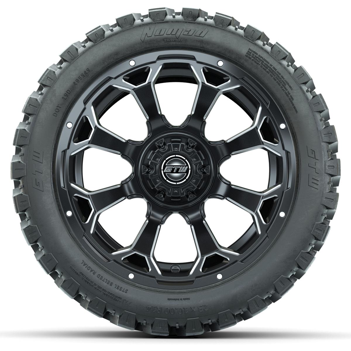 Set of (4) 14 in GTW Raven Wheels with 23x10-14 GTW Nomad All-Terrain Tires