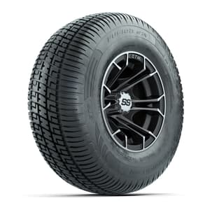 GTW Spyder Machined/Matte Grey 10 in Wheels with 205/65-R10 Fusion SR Steel Belted Radial Tires – Full Set