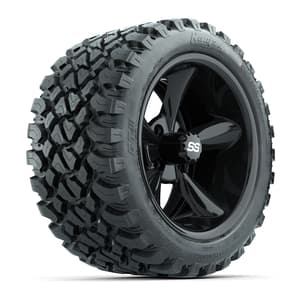 GTW&reg; Godfather Black 14 in Wheels with 23X10-R14 Nomad Steel Belt Radial All-Terrain Tires – Full Set