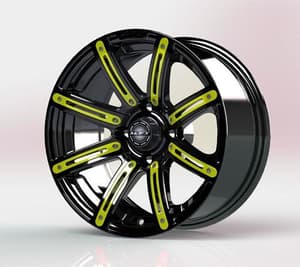 MadJax&reg; Yellow Wheel Inserts for 14x7 Illusion Wheel