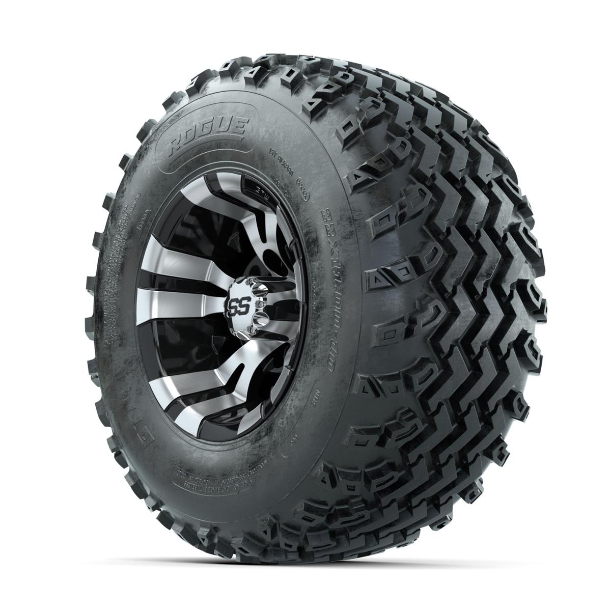 GTW Vampire Machined/Black 10 in Wheels with 22x11.00-10 Rogue All Terrain Tires – Full Set
