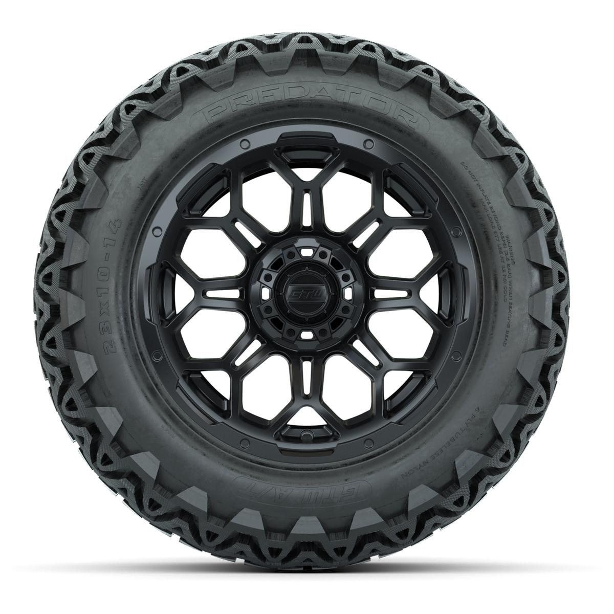 Set of (4) 14 in GTW Bravo Wheels with 23x10-14 GTW Predator All-Terrain Tires