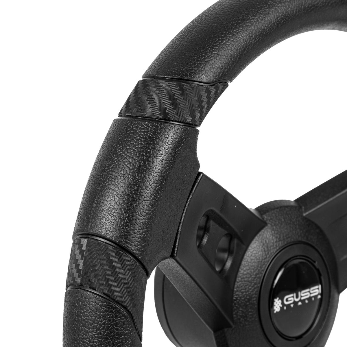 Gussi Italia® Lugana Black Steering Wheel Compatible with ICON Golf Car Models & AEV Golf Car Models