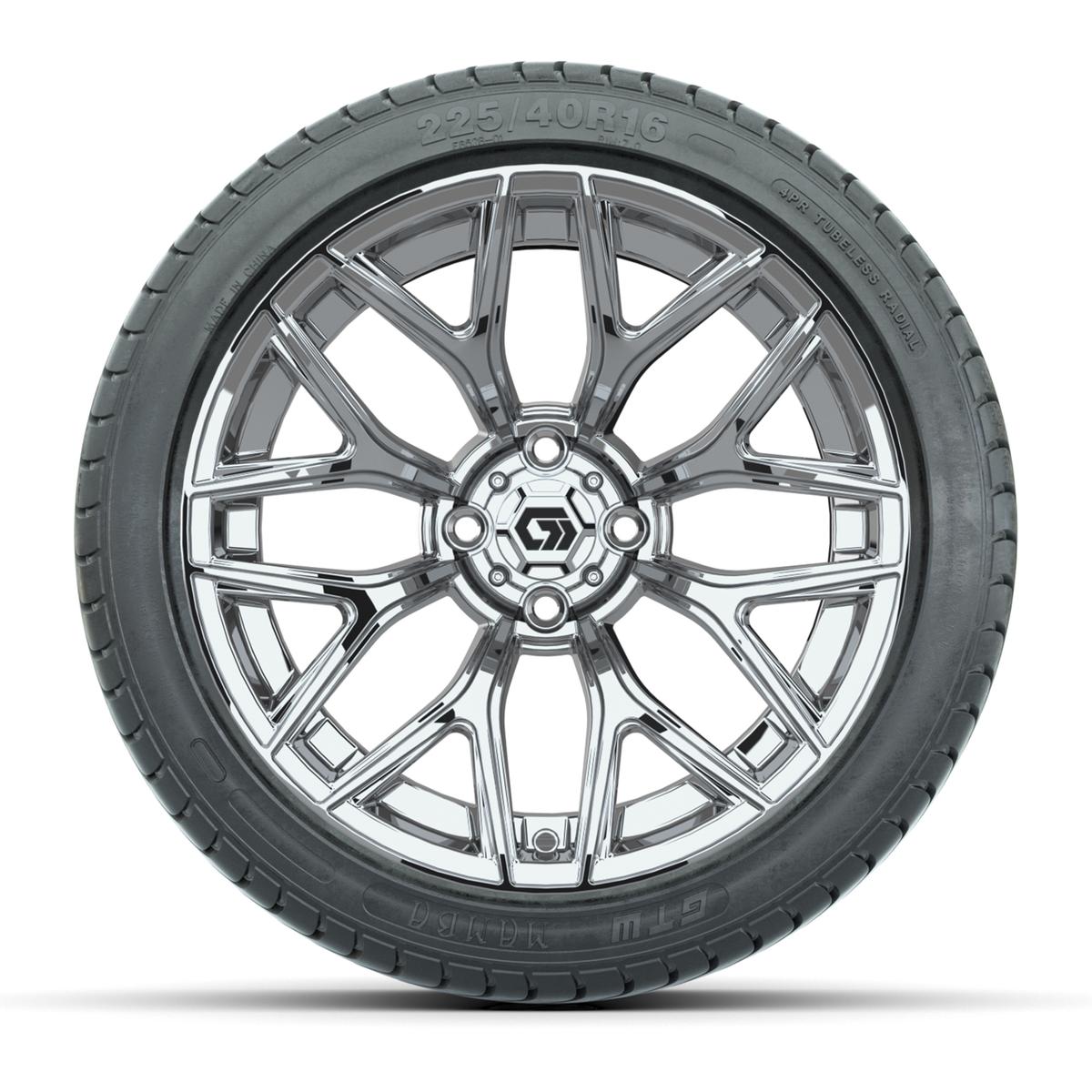 GTW&reg; Monaco Chrome 16 in Wheels with 225/40-R16 Mamba Street Tires - Full Set