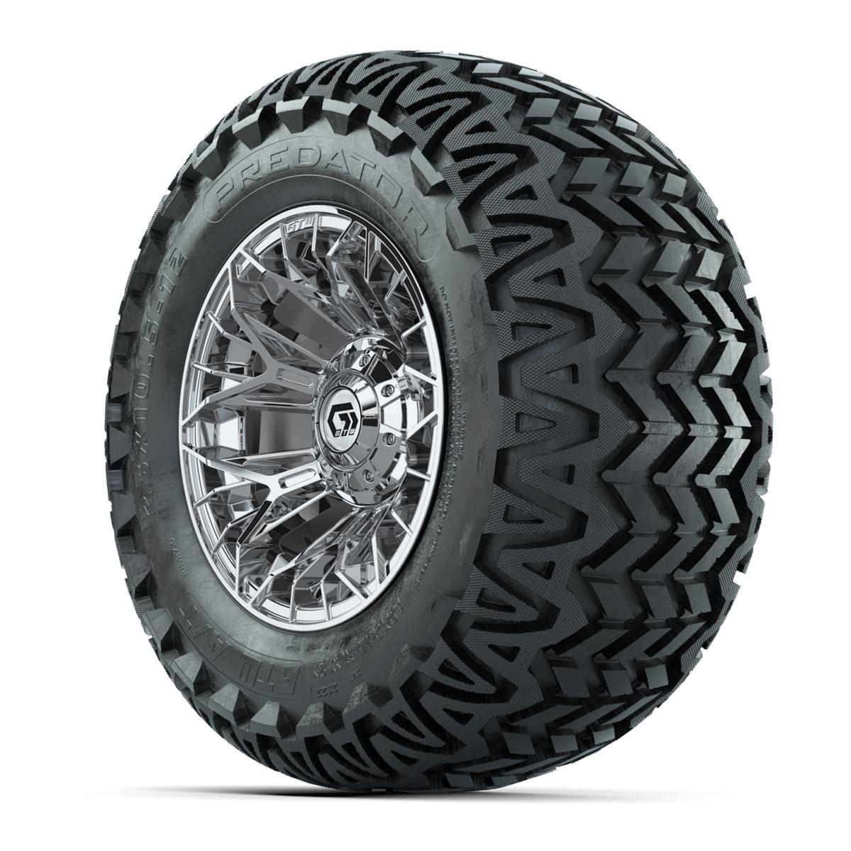 Set of (4) 12 in GTW® Stellar Chrome Wheels with 23x10.5-12 Predator All-Terrain Tires