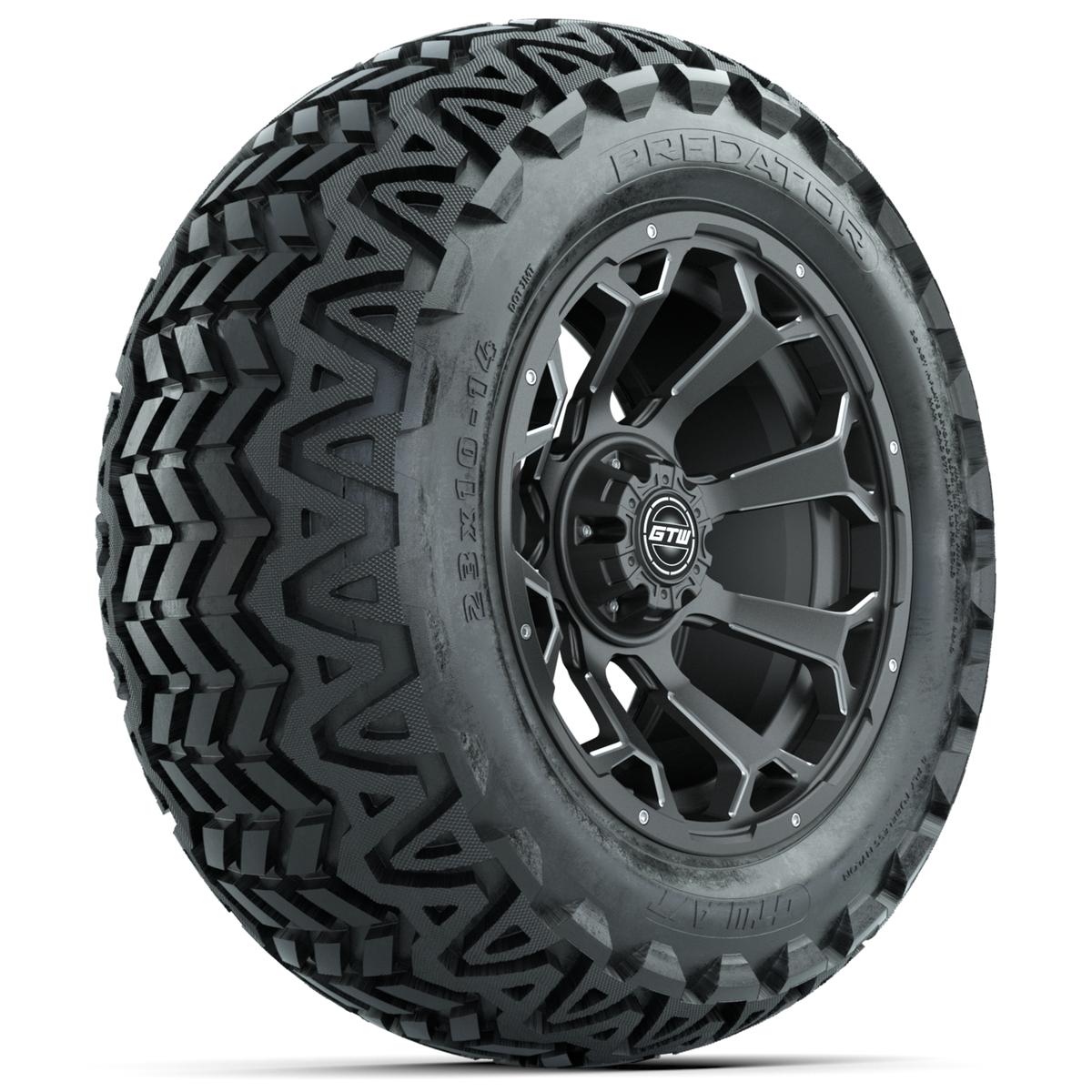 Set of (4) 14 in GTW Raven Wheels with 23x10-14 GTW Predator All-Terrain Tires