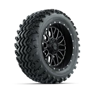 GTW Helix Machined/Black 14 in Wheels with 23x10.00-14 Rogue All Terrain Tires – Full Set
