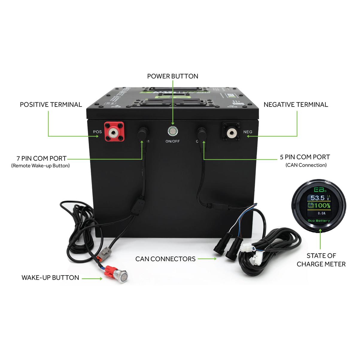 Yamaha G29/Drive 2011-Up & Drive2 Eco Lithium 51v 105Ah GEN3 Battery Bundle - Thru Hole