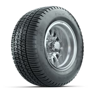 Set of 4 GTW Medusa Silver and Machined Wheels with Fusion Street Tires - 10 Inch