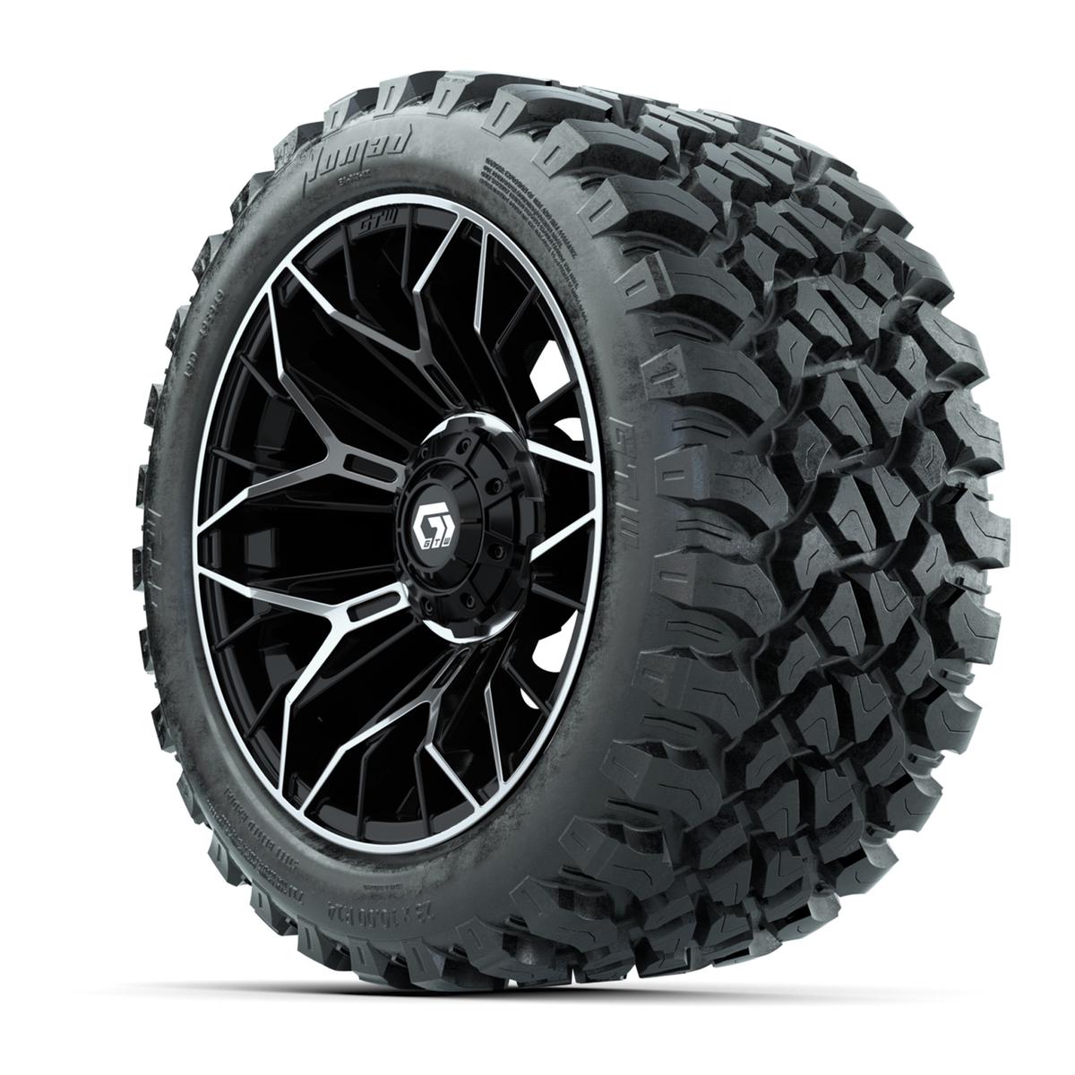 Set of (4) 14 in GTW® Stellar Machined & Black Wheels with 23x10-R14 Nomad All-Terrain Tires