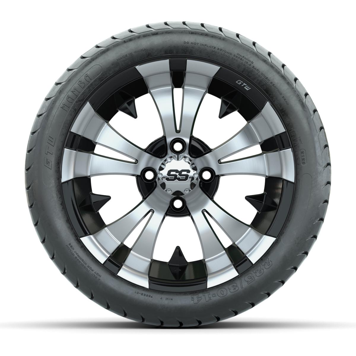 14” GTW Vampire Black and Machined Wheels with GTW Mamba Street Tires – Set of 4