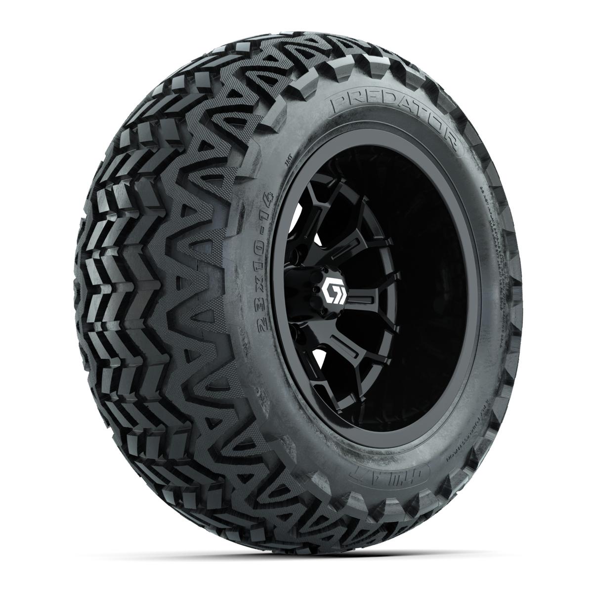 GTW&reg; Assault Gloss Black 14 in Wheels with 23X10-14 Predator All-Terrain Tires - Full Set