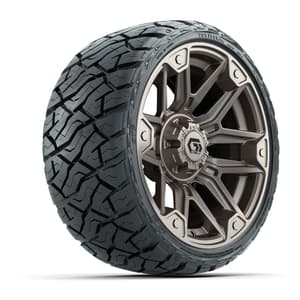 GTW Graffiti Satin Bronze/Black 14 in Wheels with 205/35-R14 Maverick Low-Profile All-Terrain Tires – Full Set