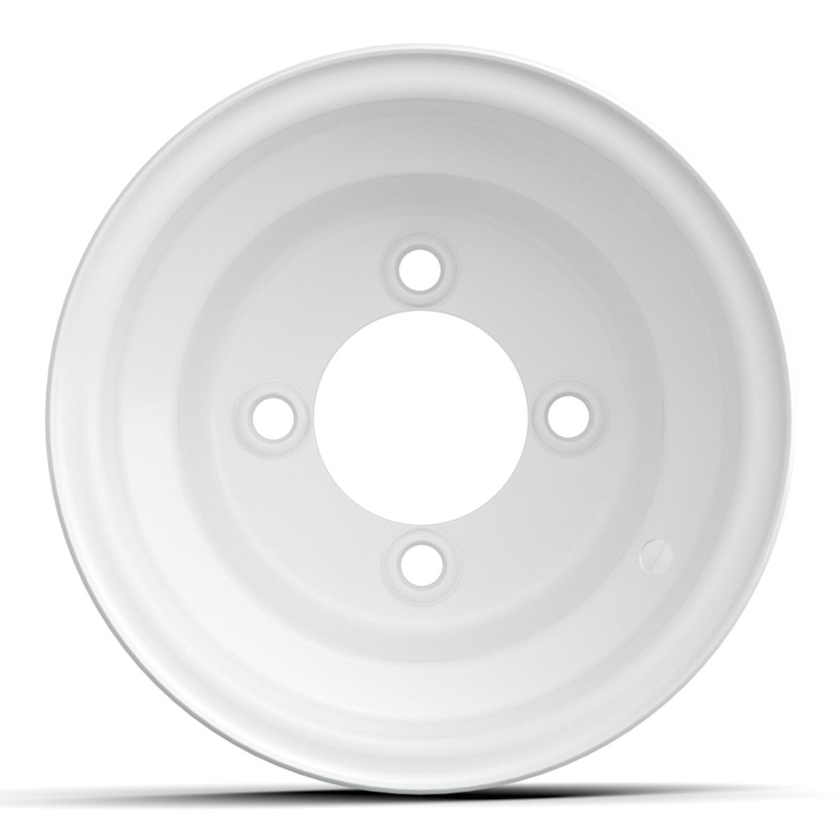 8" White Steel Wheel - Centered