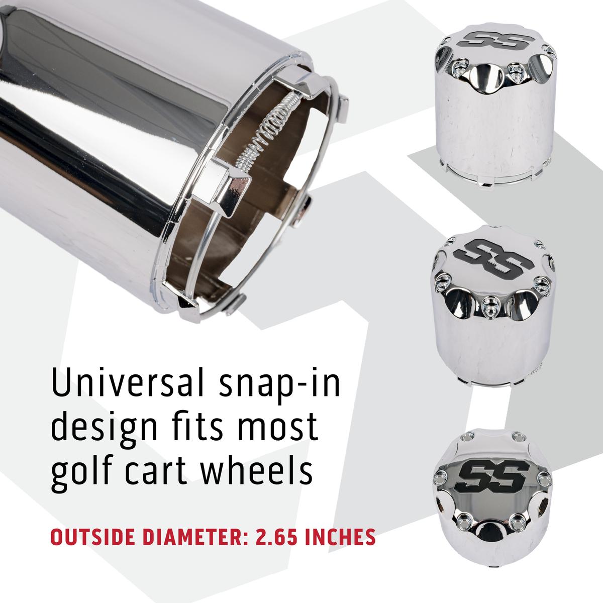 GTW&reg; Snap-In Chrome SS Center Caps (Pack of 4)