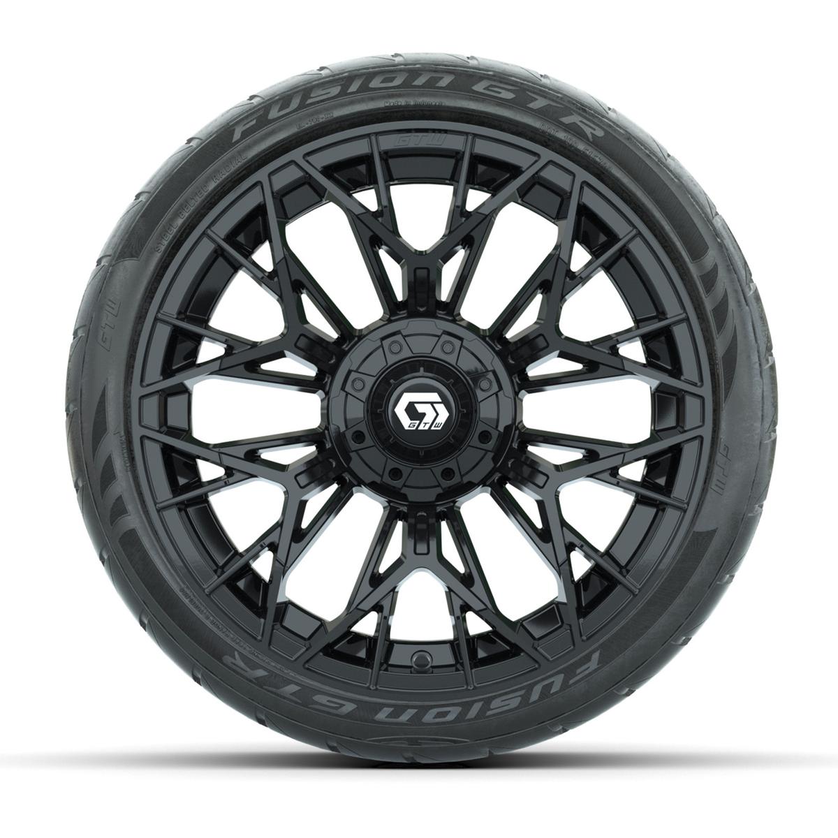 Set of (4) 15 in GTW® Stellar Black Wheels with 215/40-R15 Fusion GTR Street Tires