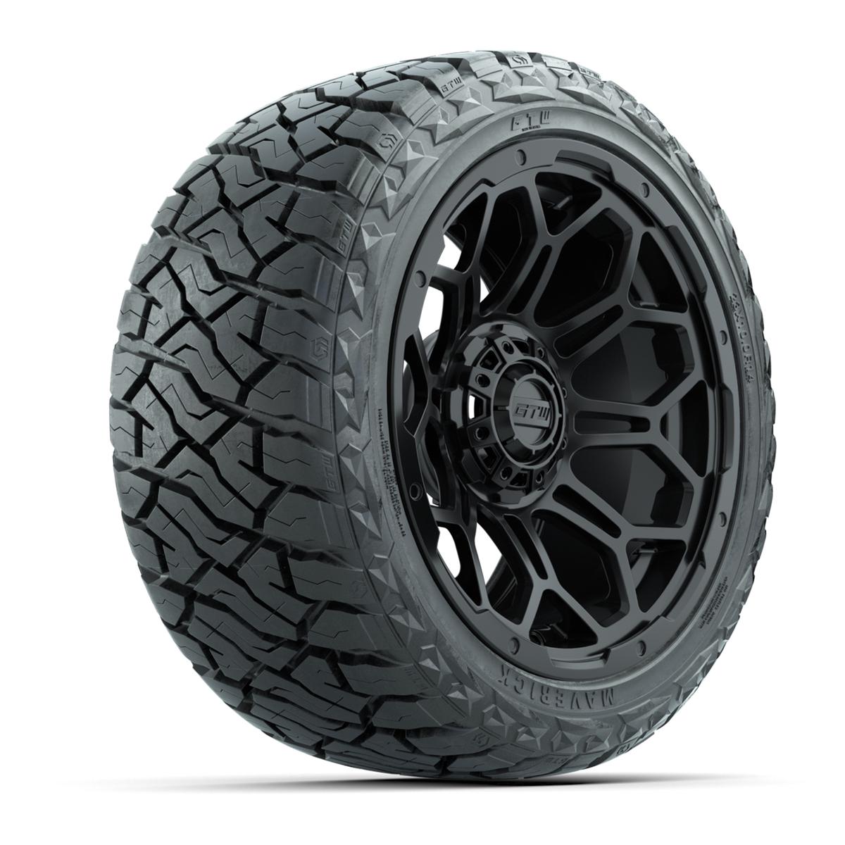 GTW Bravo Matte Black 14 in Wheels with 23x10.00-R14 Maverick All-Terrain Tires – Full Set