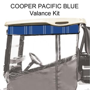 Red Dot Chameleon Valance With Cooper Pacific Blue Sunbrella Fabric For Yamaha Drive2 (Years 2017-Up)