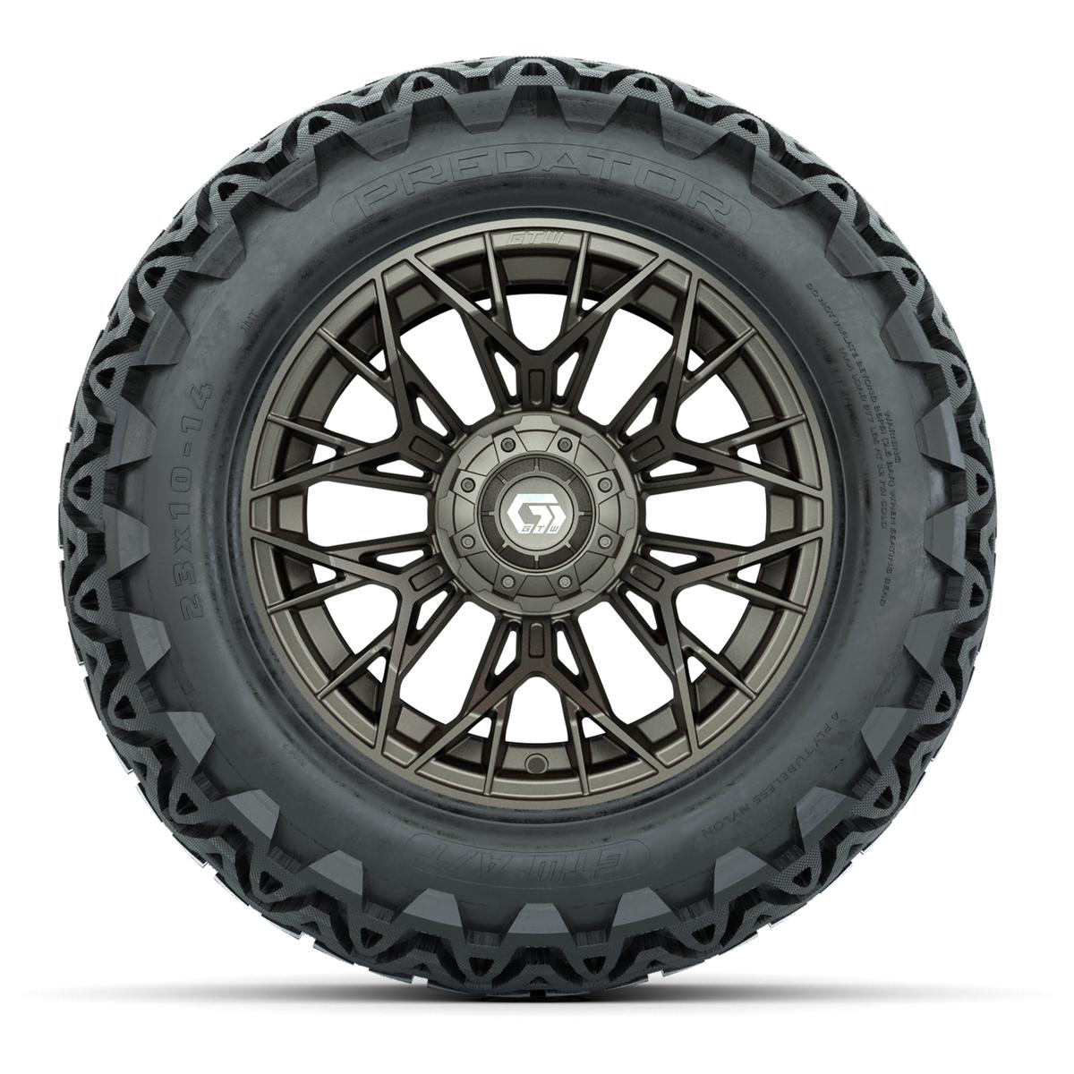 Set of (4) 14 in GTW® Stellar Matte Bronze Wheels with 23x10-14 Predator All-Terrain Tires