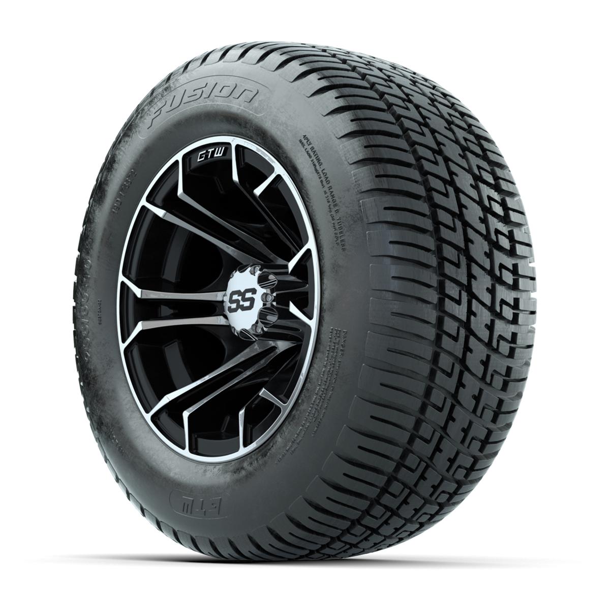 GTW Spyder Machined/Black 10 in Wheels with 205/50-10 Fusion Street Tires – Full Set