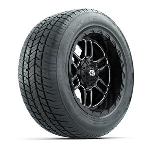GTW&reg; Titan Black and Machined 14 in Wheels with 255/50-R14 Fusion STR DOT Approved Street Tires - Full Set