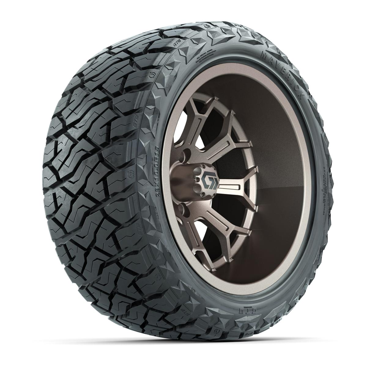GTW&reg; Assault Matte Bronze 15 in Wheels with 23X10-R15 Maverick Steel Belted Radial All-Terrain Tires - Full Set