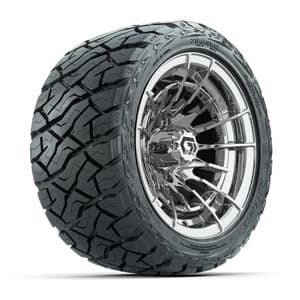 GTW Boost Chrome 12 in Wheels with 215/40-R12 Maverick Low-Profile All-Terrain Tires – Full Set