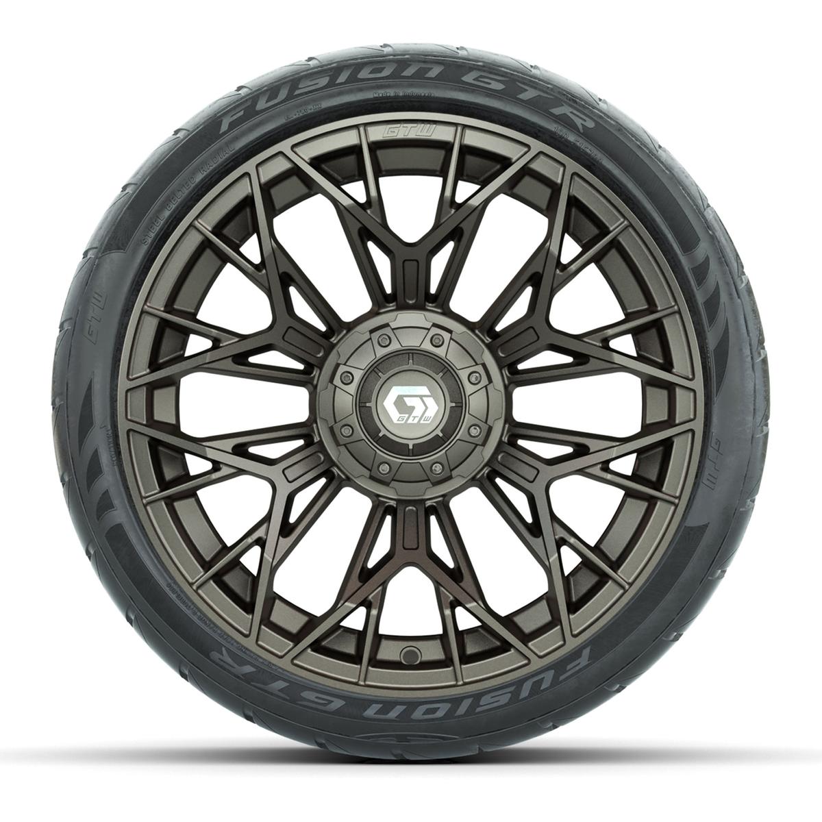Set of (4) 15 in GTW® Stellar Matte Bronze Wheels with 215/40-R15 Fusion GTR Street Tires