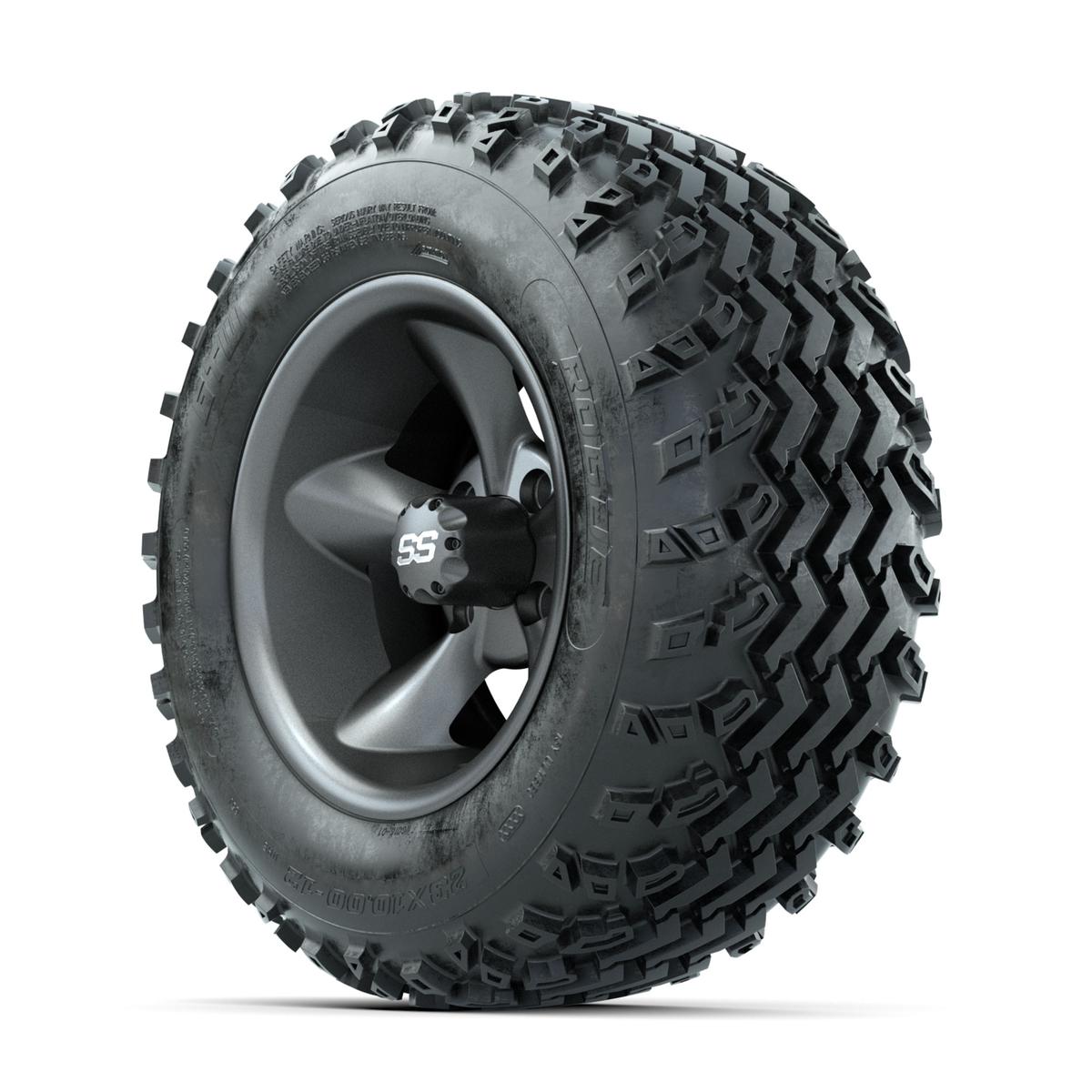 GTW Stellar Machined/Black 12 in Wheels with 23x10.00-12 Rogue All Terrain Tires – Full Set