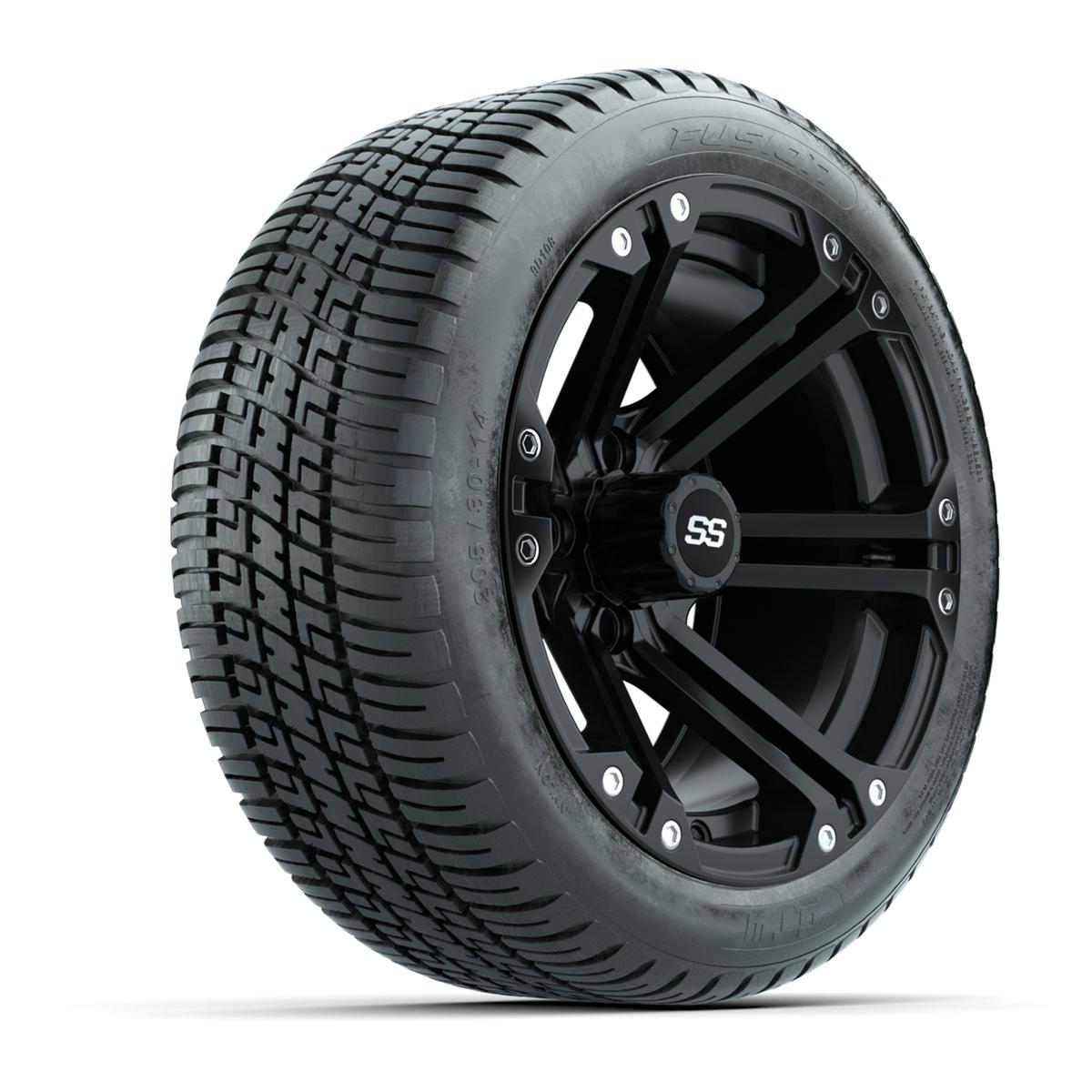Set of (4) 14" GTW&reg; Matte Black Specter Wheels On Lo-Pro Tires